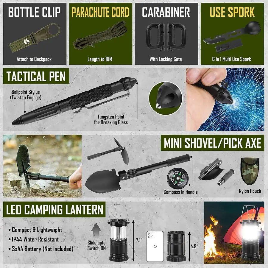 268 Pcs Emergency Survival Gear and Equipment Supplies