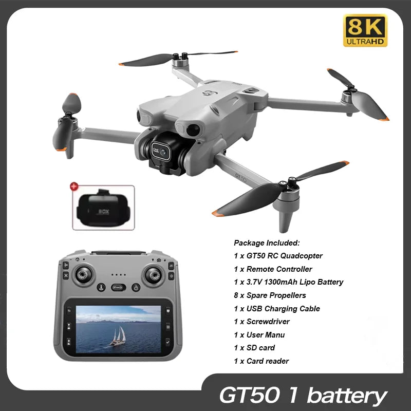 Drone with 8K HD Dual Cameras WiFi GPS 20mins Flight Aerial Photography