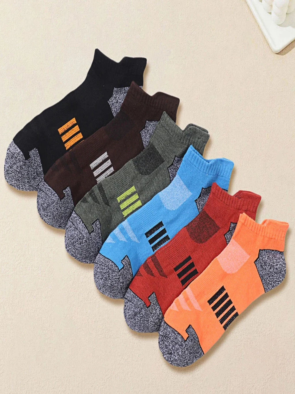 6/12 Pairs Mesh Sweat Absorbing and Breathable Thin Men's Sports Socks Casual Comfortable Non Slip Wear-resistant Men's Socks from China