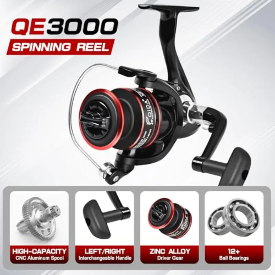 6.89ft Telescopic Carbon Fiber Fishing Rod and Reel Combo