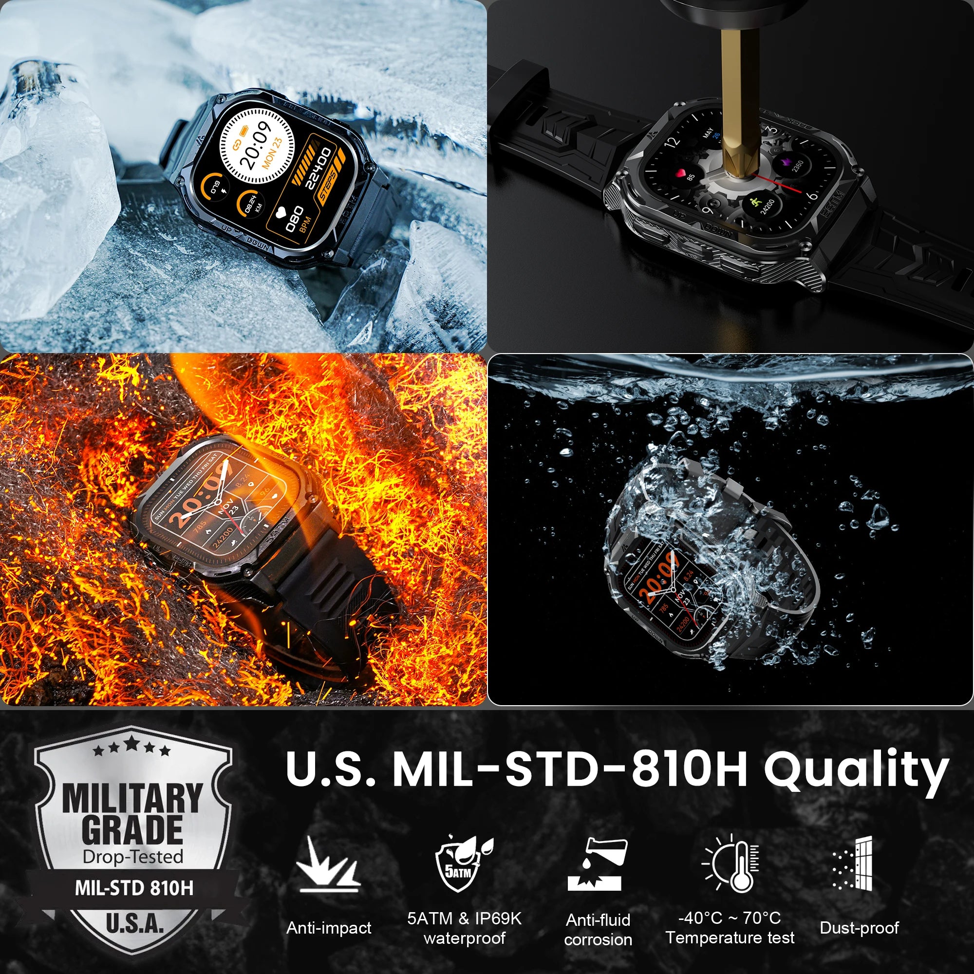 GPS Smart Watch For Men Barometer Altitude Compass