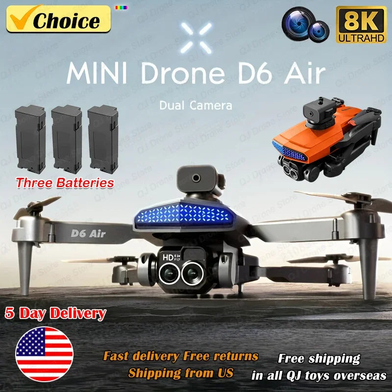 Professional 8K HD Dual Camera Drone with Optical Flow Localization Obstacle Avoidance