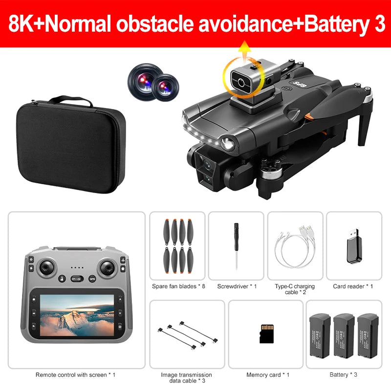 Lenovo V198MAX GPS Drone 4K 8K Professional Camera Aerial FPV Brush Laser Obstacle with Large Screen Remote Control Folding Drone from China