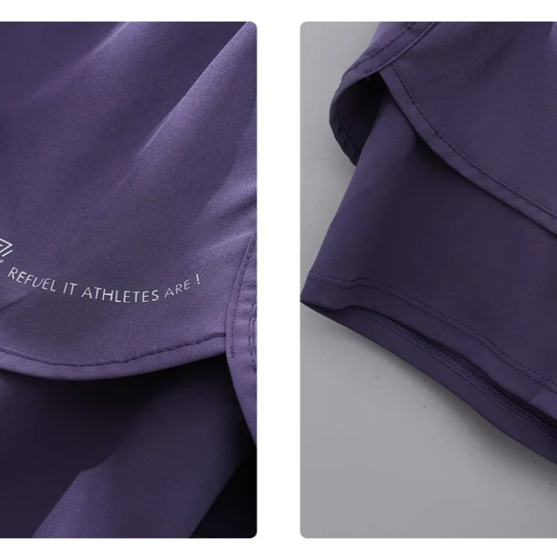 Women Running Shorts 2 In 1 Quick Dry High Waist Summer Hiking Shorts With Pocket Lightweight Cycling Clothes Athletic Wear