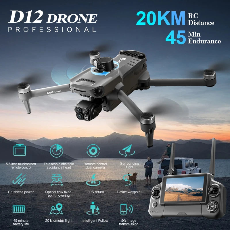 Drone With 8K HD Camera, GPS 360° Obstacle Avoidance