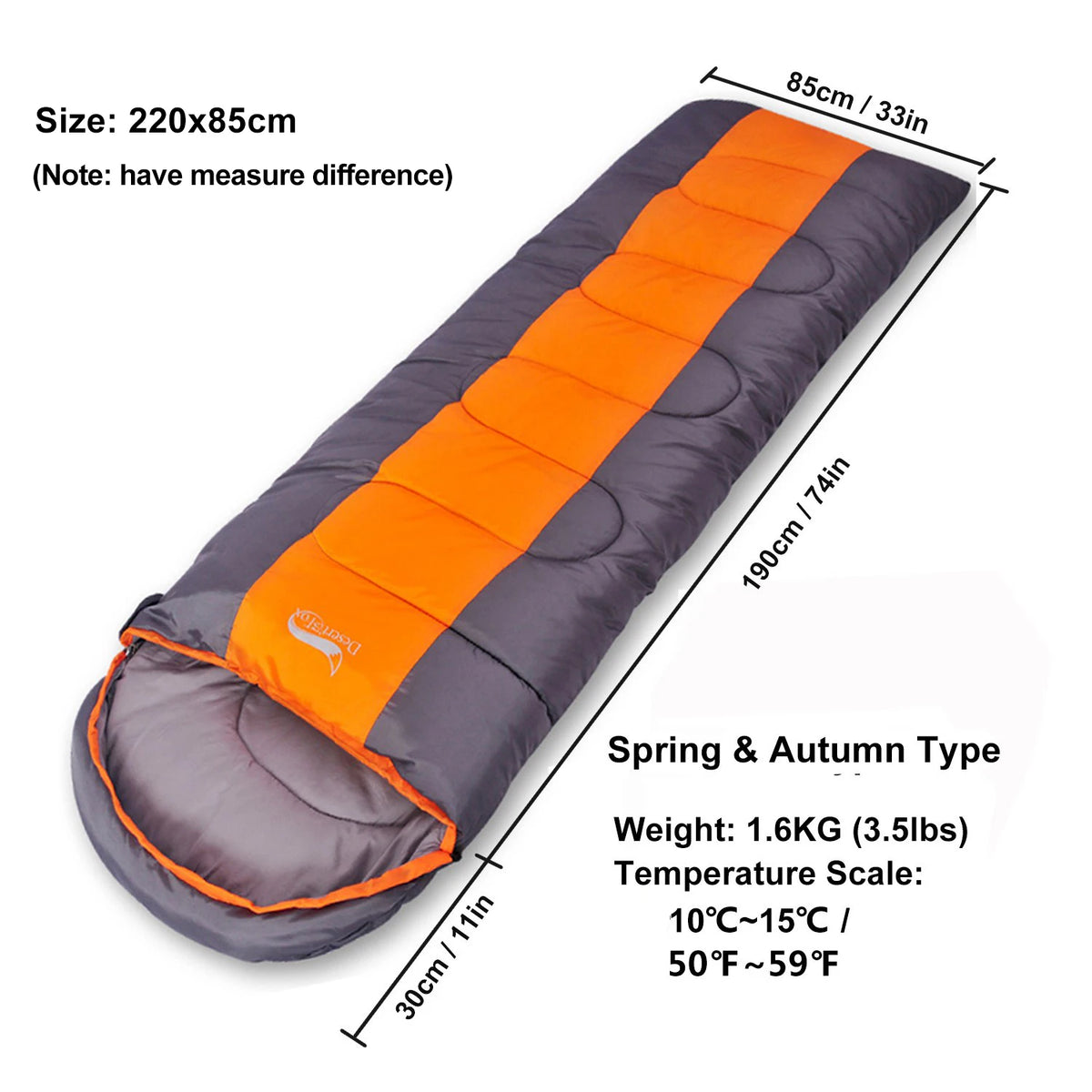 Desert&Fox Camping Sleeping Bag Lightweight 4 Season Warm & Cold Envelope Backpacking Sleeping Bag for Outdoor Traveling Hiking from China