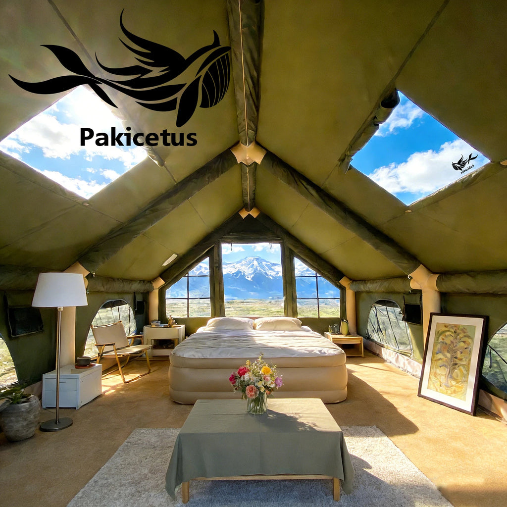 PAKICETUS Inflatable camping tent 4-8 people with windows portable water-resistant camping tent  Four season tents from China