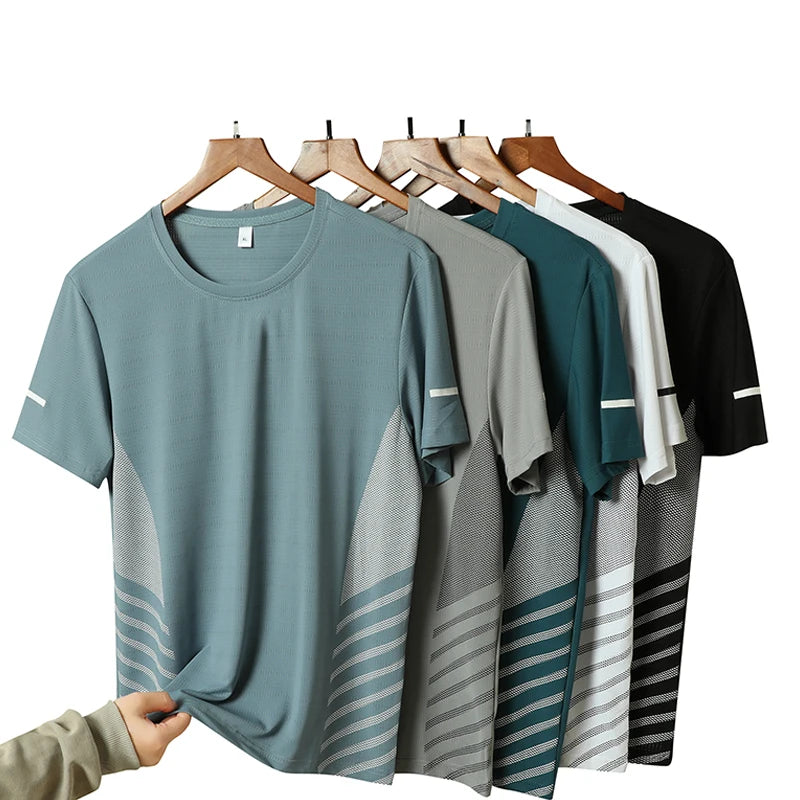 Reflective Quick Dry Short Sleeve Breathable Fitness Sports T-shirt