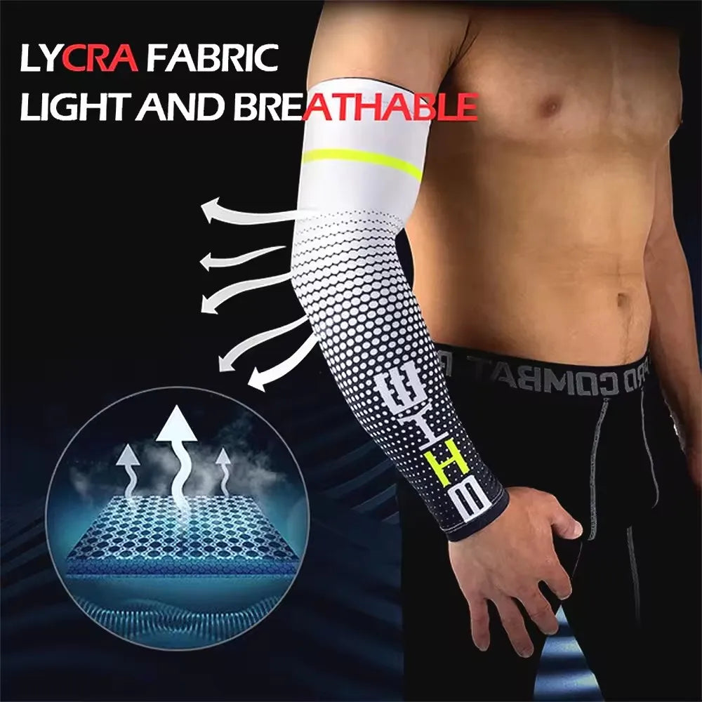 1 Pair Unisex Cycling Running Sports Sleeve Arm Cooling Sleeves UV Sun Protection Cuff Cover Protective Elastic Arm Sleeves New from China