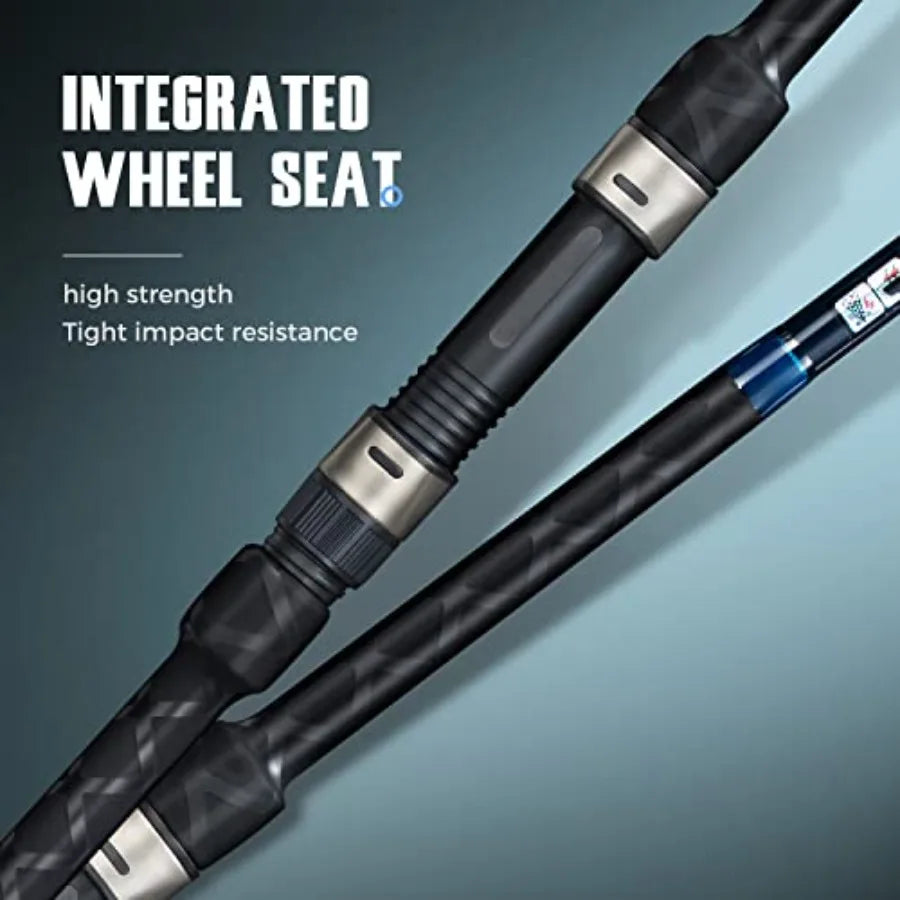 Full Carbon Surf Spinning Rod for Saltwater Fishing in Black/Blue 9ft-12ft Lightweight