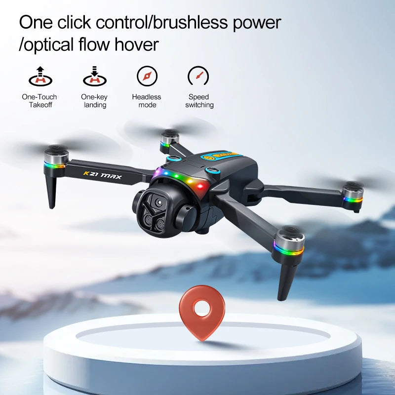 Folding Portable RC Drone Brushless Motor Screen Remote Control WiFi Low Latency Transmission Dual Camera 90° Wide Angle LED Rolling Light Outdoor Aerial Drone