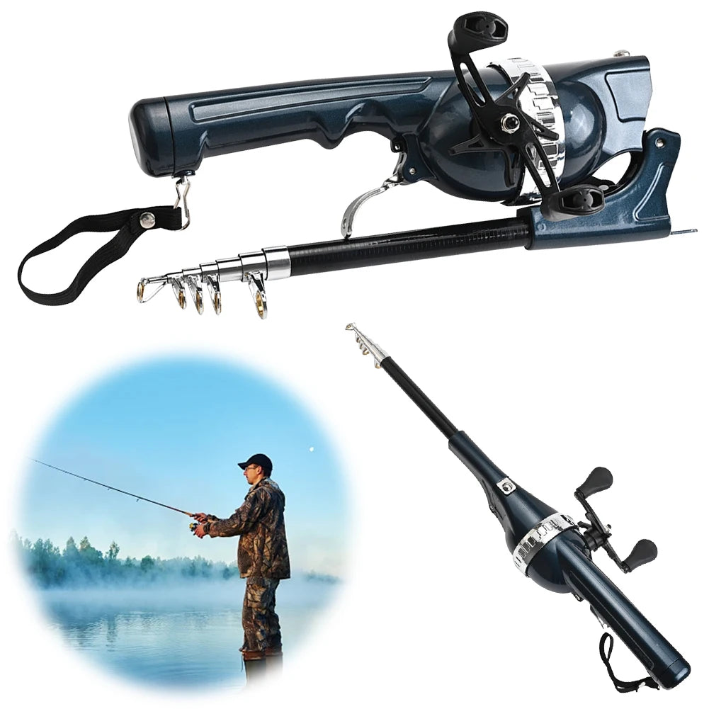 Portable Folding Travel Rod and Telescopic Spinning Rod with Reel