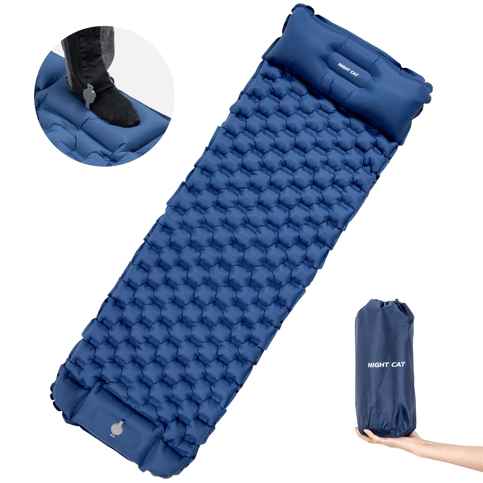 Waterproof Insulated Ultralight Air Mattress Mat with Pillow