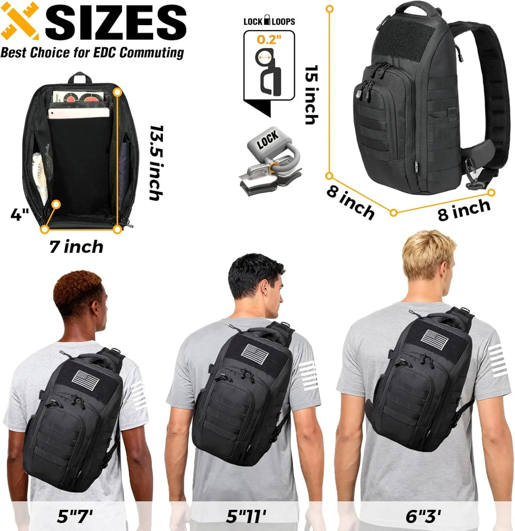 Military Shoulder Bag with Sling for Concealed Carry