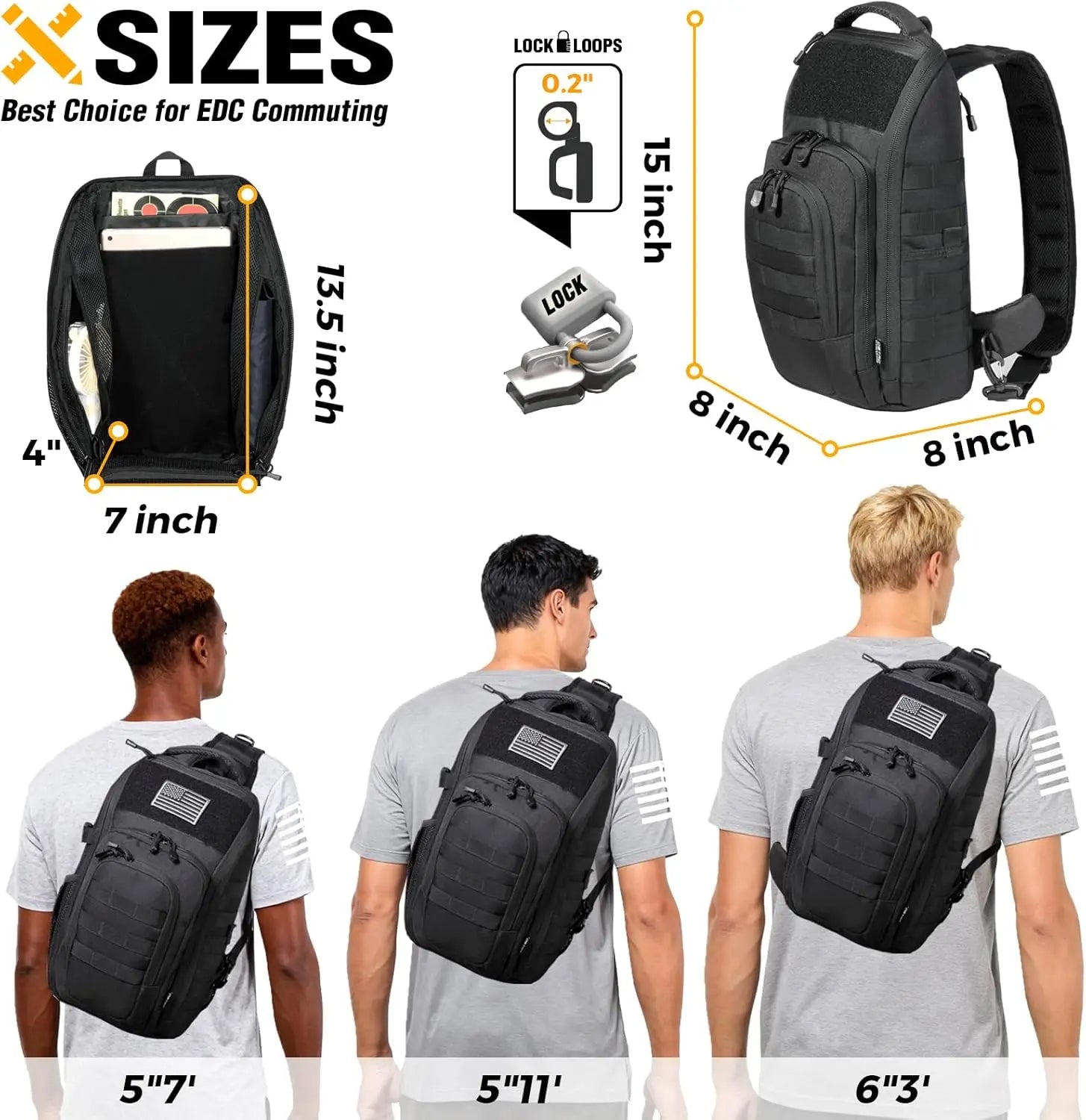 Military Shoulder Bag with Sling for Concealed Carry