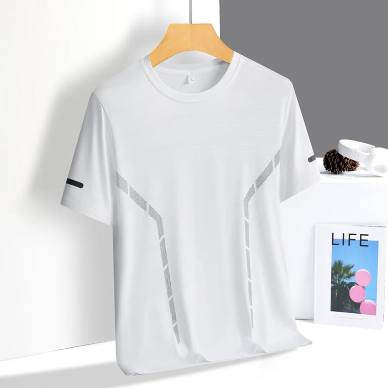 Reflective Quick Dry Short Sleeve Breathable Fitness Sports T-shirt
