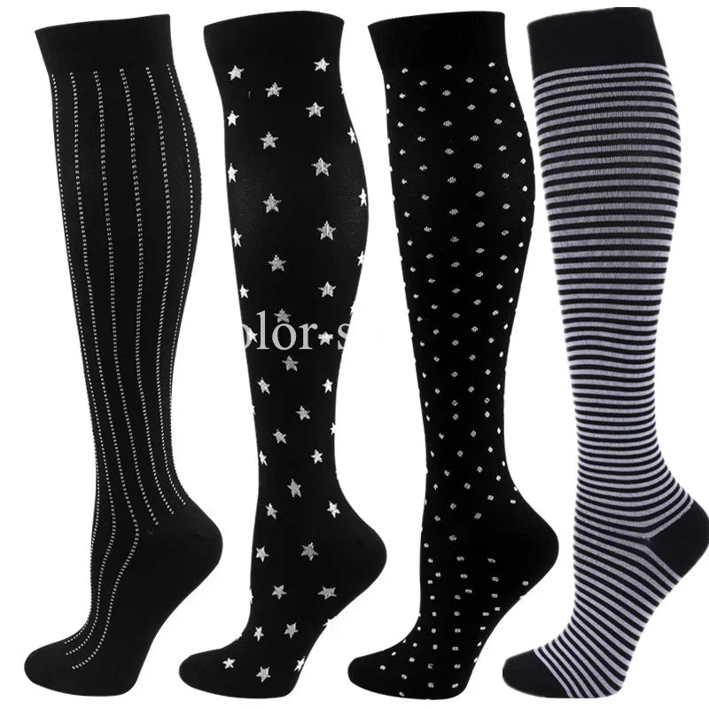 4 Pairs/Pack Compression Socks High Sports Socks