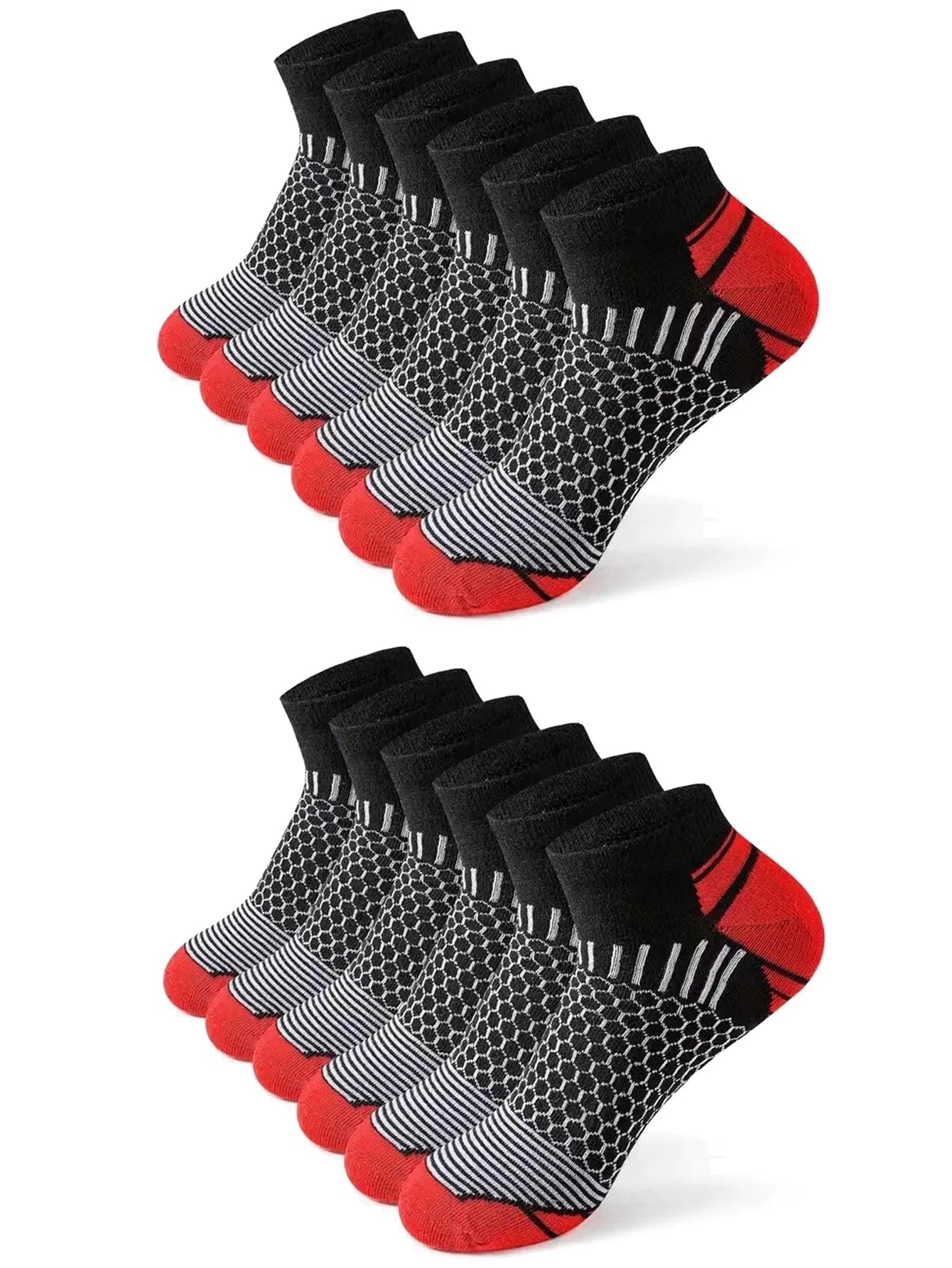 12Pairs High Qualit Athletic Socks Men's Ankle Socks Running Cyclling Waist Honeycomb Design And Firm Sports Leisure Socks Gifts from China