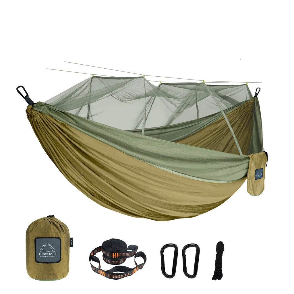 Single or Double Camping Hammock with Mosquito Net