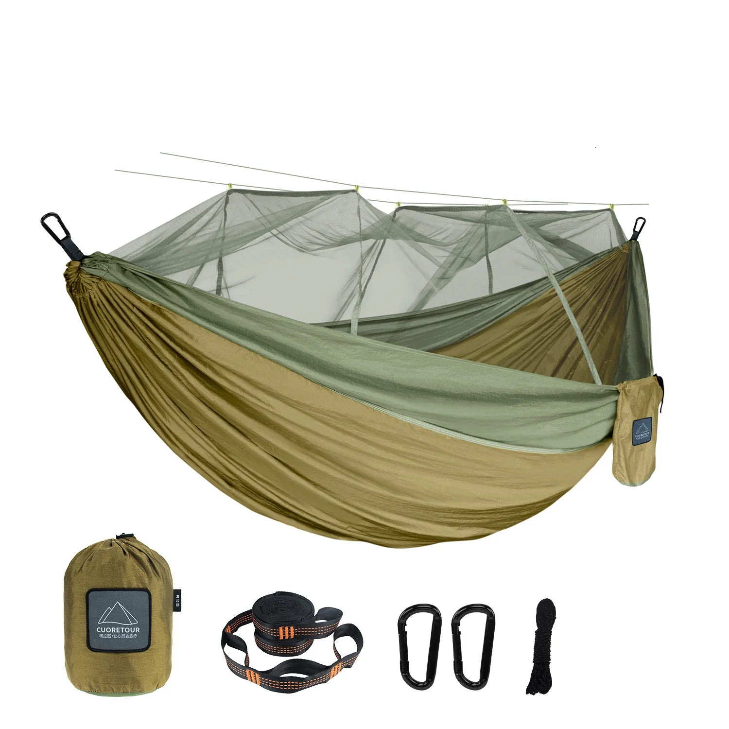 Single or Double Camping Hammock with Mosquito Net