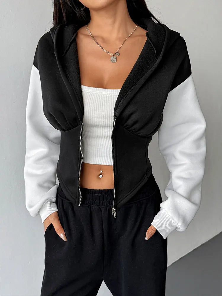 Women Long Sleeves Zippers Hoodie
