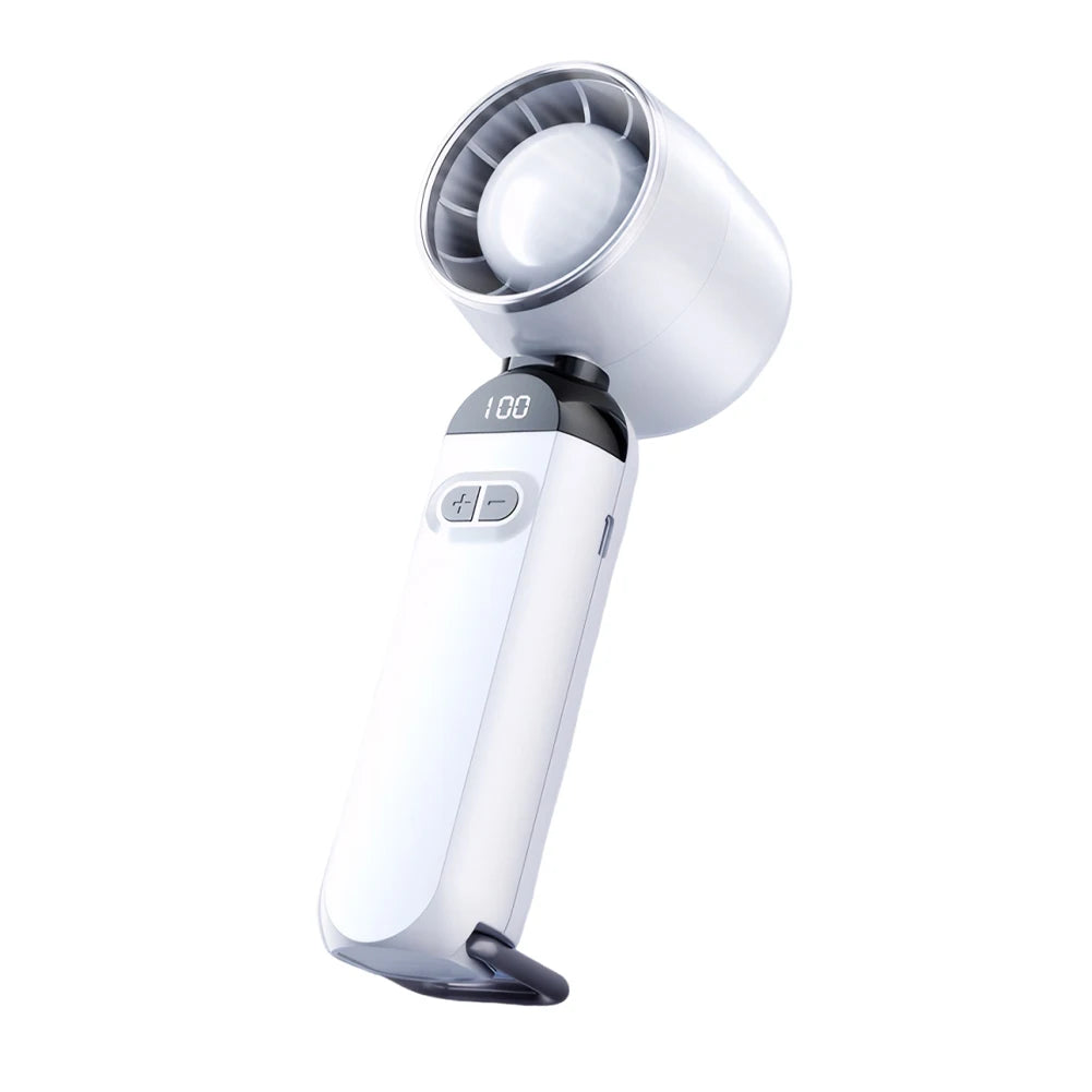 USB Rechargeable Handheld Turbo Fan with LED Digital Display