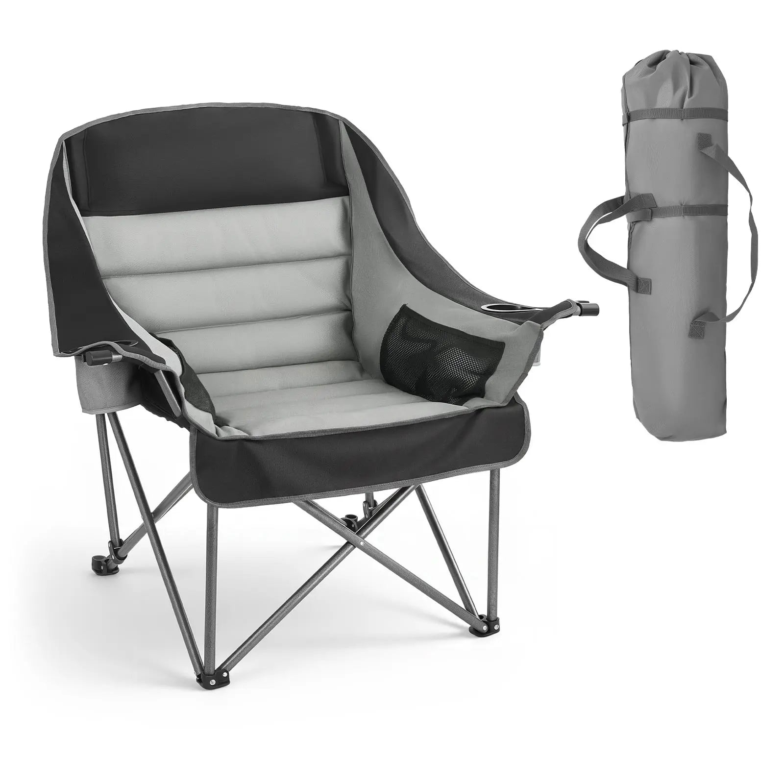 Portable Padded Folding Oversized Camping Chair w/Carry Bag
