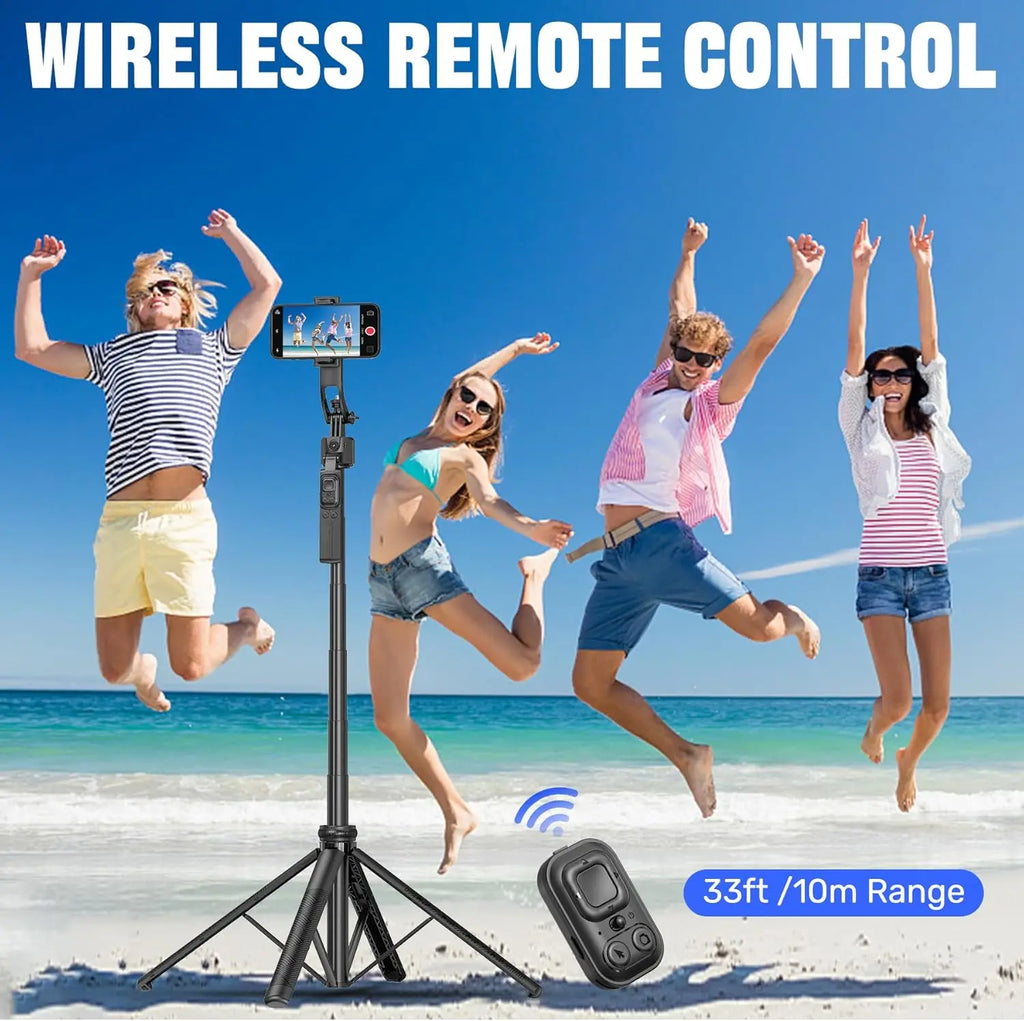 Remote Control AI Face Tracking Selfie Stick Tripod with Light for iPhone and Android