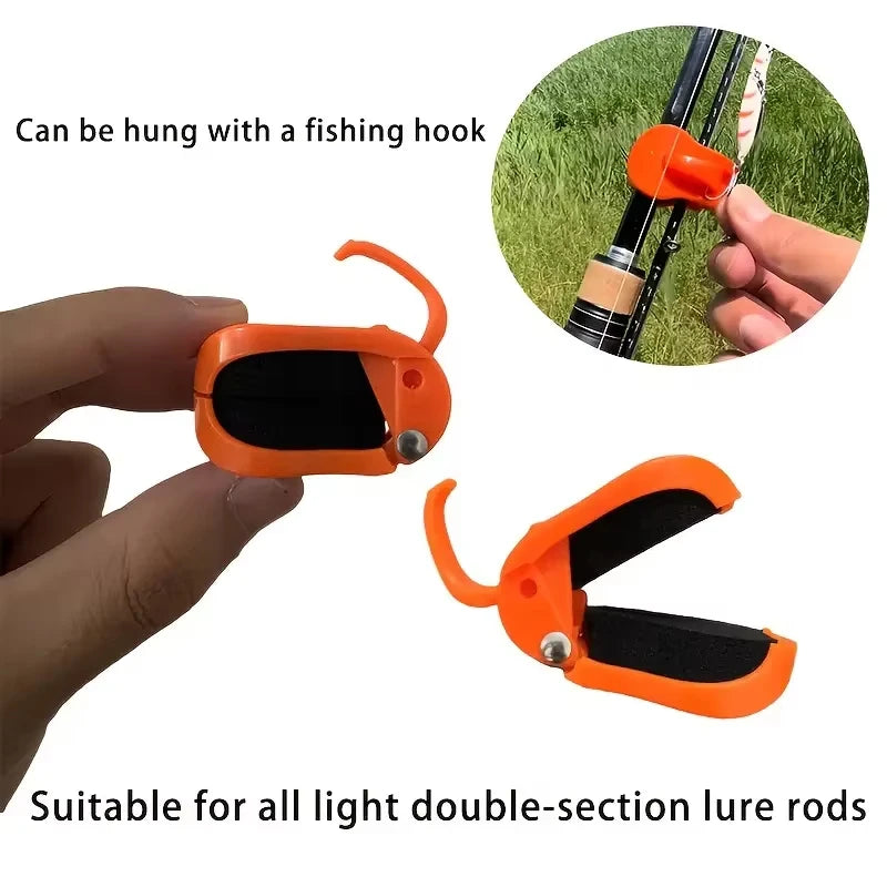 2Pcs Quick Install Fishing Rod Clip One Hand Holder for 2-Part Rods