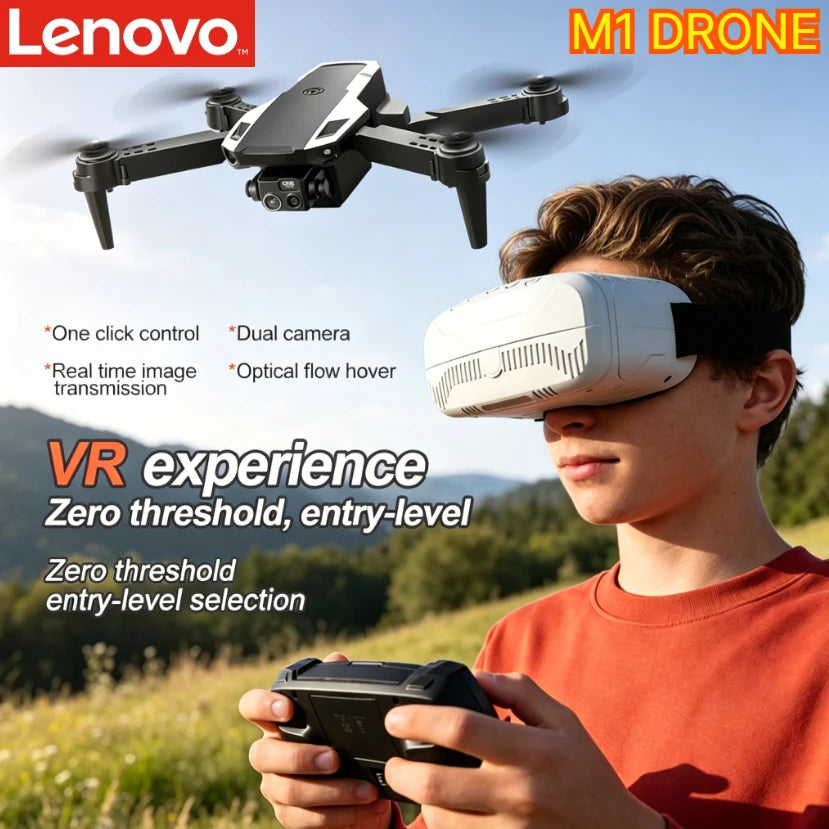 Lenovo M1 Portable Foldable Drone HD Camera Optical Flow Positioning VR Glasses Compatible RC Aerial Quadcopter from China