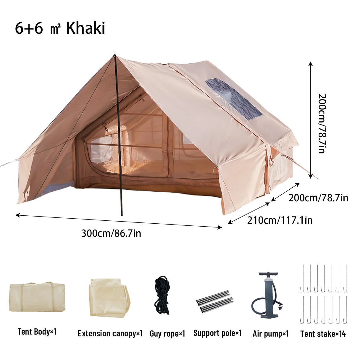 PAKICETUS Inflatable camping tent 4-8 people with windows portable water-resistant camping tent  Four season tents from China