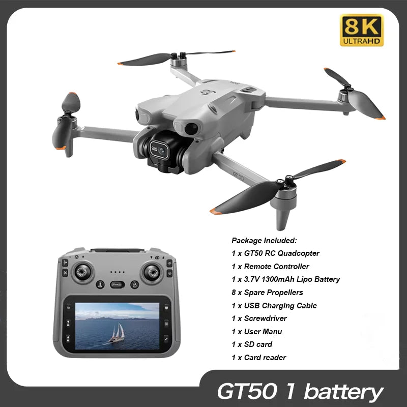 Drone with 8K HD Dual Cameras WiFi GPS 20mins Flight Aerial Photography