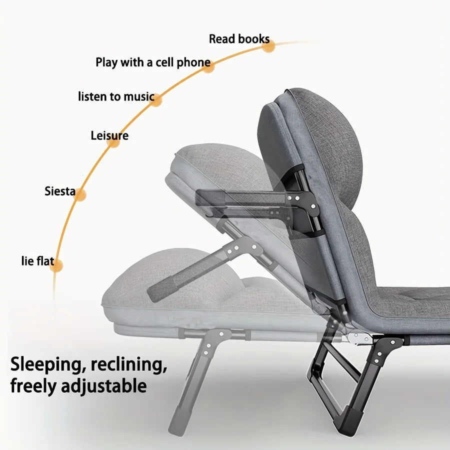 Heavy-Duty Adjustable Portable Folding Bed, Pillow & Blanket - 550 lbs Weight Capacity, Foldable Single Bed Frame from China