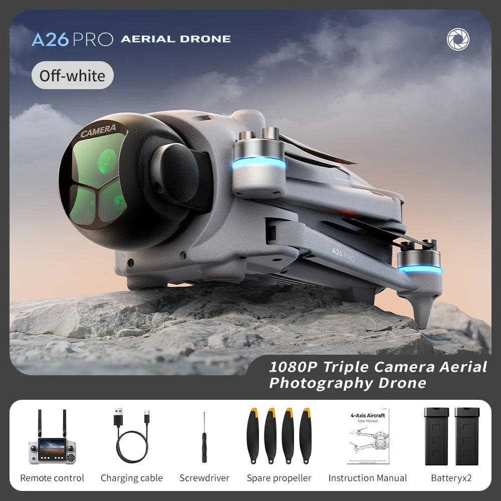 Lenovo A26 Pro Drone 4K HD 8k Triple Camera FPV Brushless Motor Obstacle Avoidance Foldable RC Quadcopter Professional Aerial from China