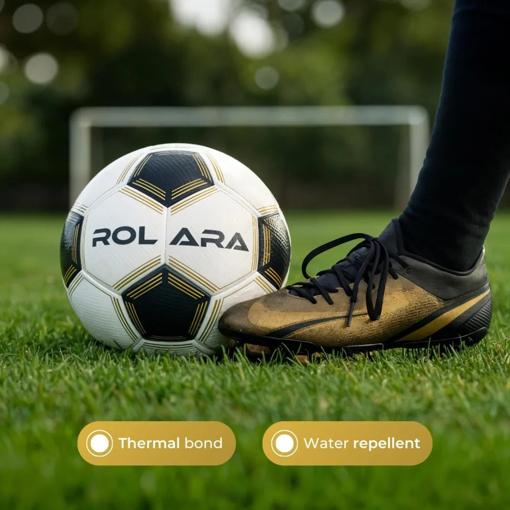 Gold Series NFHS Approved Thermal Bonded Korean PU Leather Professional Match Soccer Ball Size 5