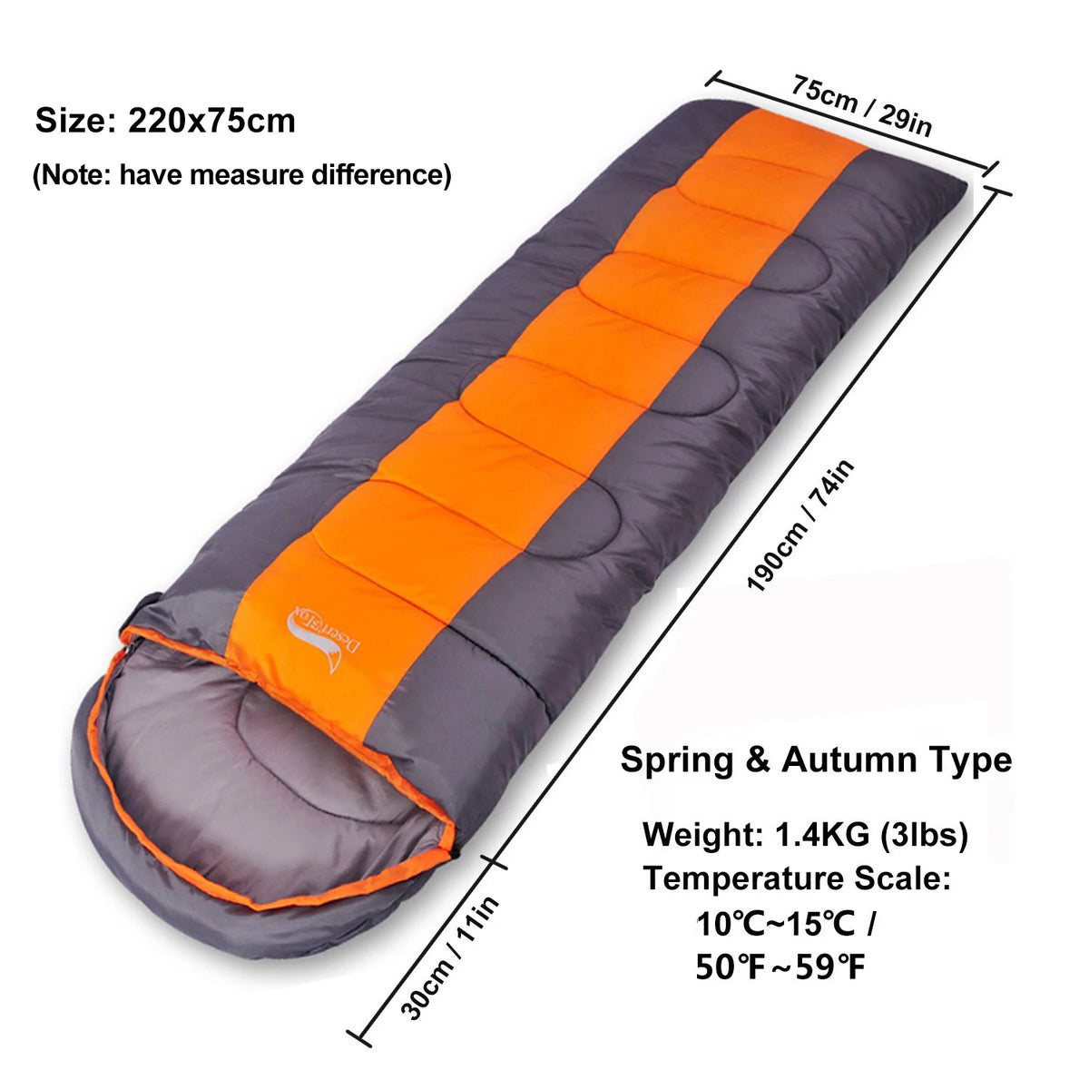 Desert&Fox Camping Sleeping Bag Lightweight 4 Season Warm & Cold Envelope Backpacking Sleeping Bag for Outdoor Traveling Hiking from China
