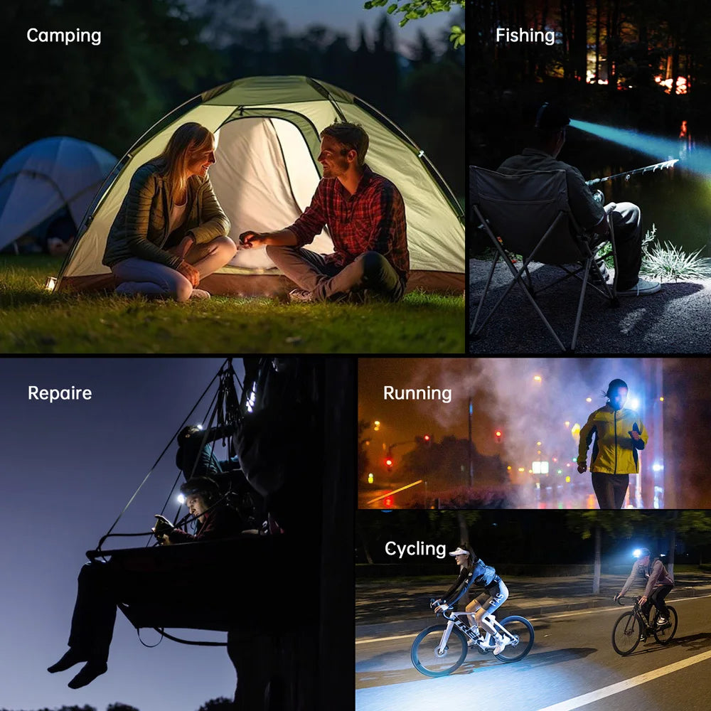 Headlamp USB C Rechargeable with Power Bank Flashlight