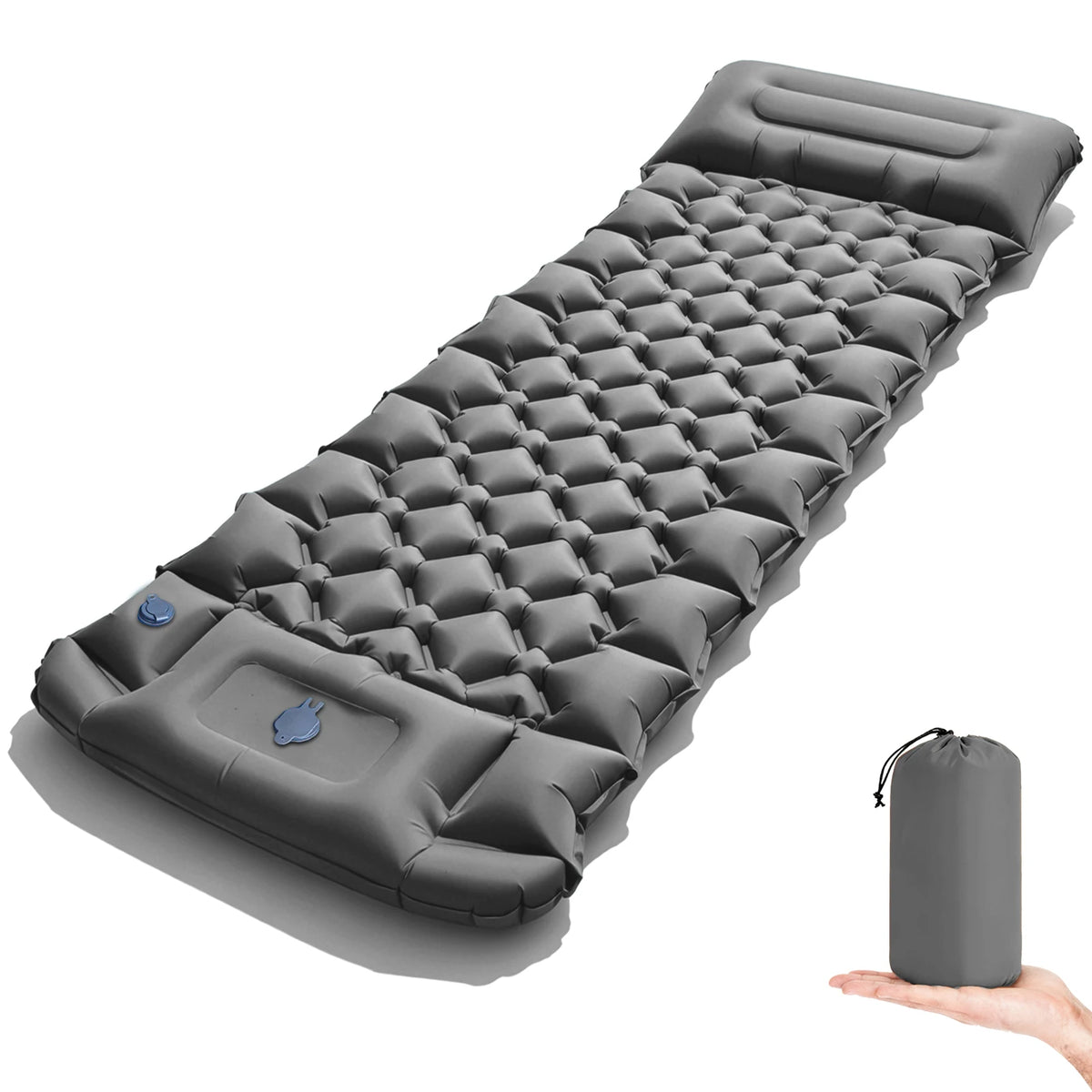 2026!Thicken Camping Mat Inflatable Mattress Sleeping Bed Tent Moisture-Proof Built-in Foot Pump Sleeping Pad with Pillow from China