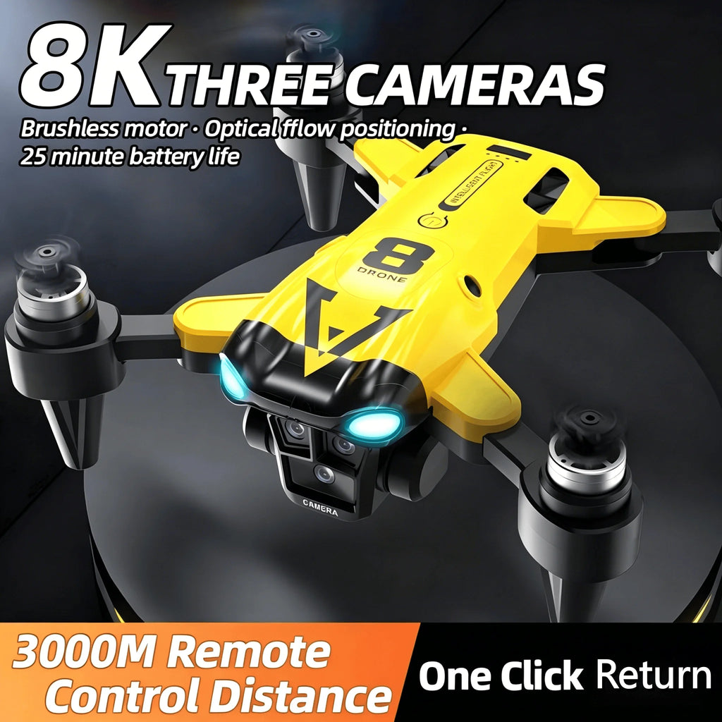 New Quadcopter with Triple Cameras, Optical Flow Positioning, One-Key Return, Brushless Motor, a Top Choice for Holiday Gifts, Drone Adventures, Portable Drone, Modern Drone, Durable Build, Tech Gift Seekers, Hobbyist Pilots