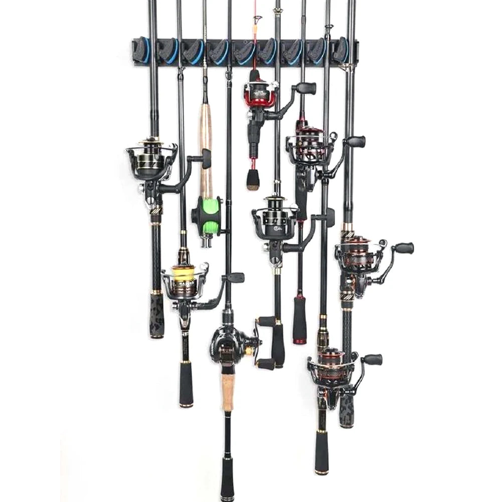 Wall Mounted  Vertical and Horizontal Fishing Pole Holder Storage Hanging Bracket