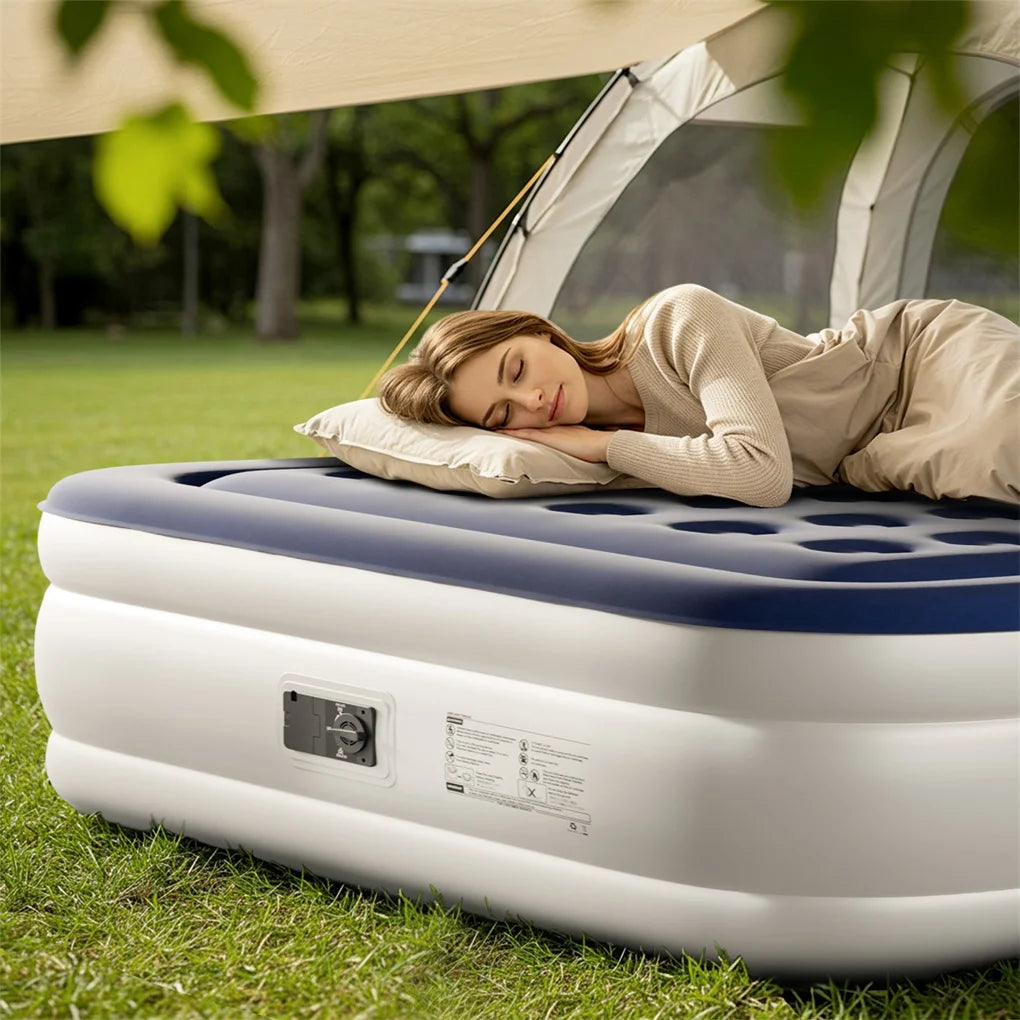 Queen 18in Raised Comfort Air Mattress with Built-in Pump
