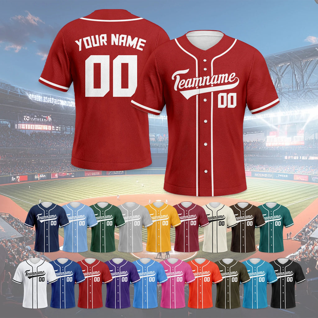 Custom Baseball Jersey for Youth Plain Personalized Baseball Uniform with Printed Team Name, Your Name and Number