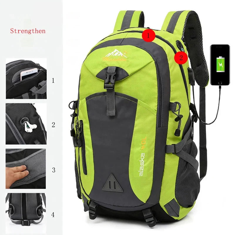 Anti-theft Mountaineering Waterproof Backpack Men Riding Sport Bags Outdoor Camping Travel Backpacks Climbing Hiking Bag For Men from China
