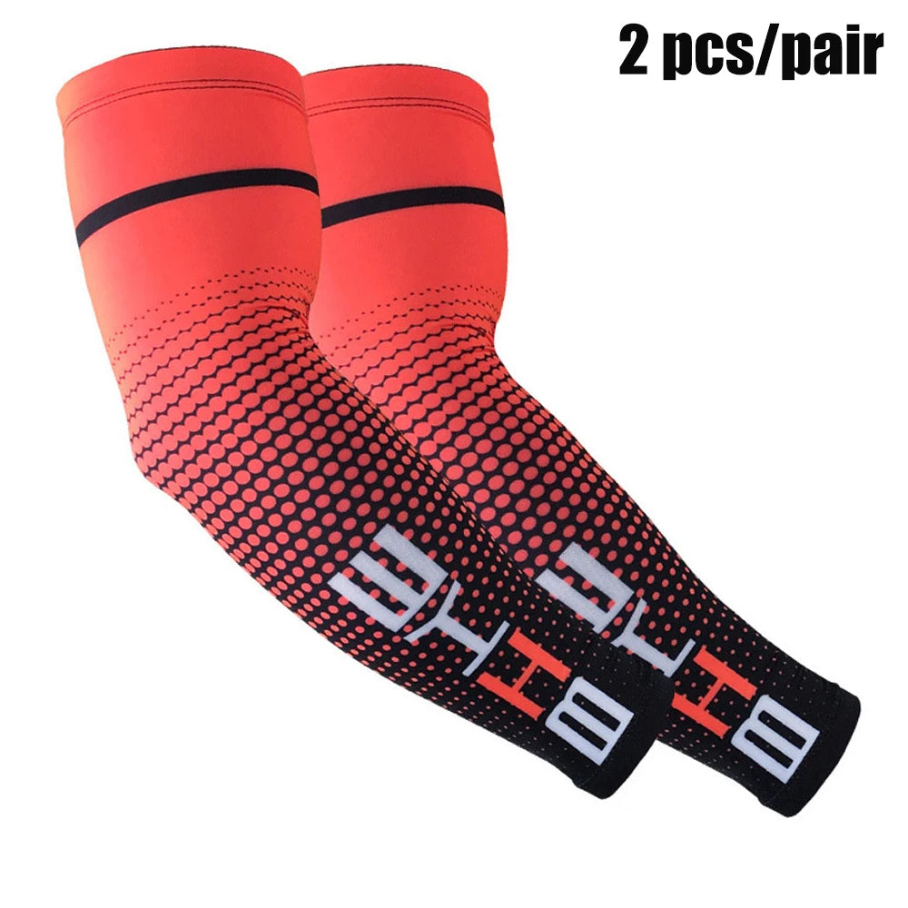 1 Pair Unisex Cycling Running Sports Sleeve Arm Cooling Sleeves UV Sun Protection Cuff Cover Protective Elastic Arm Sleeves New from China
