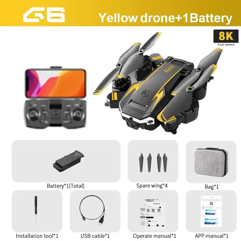 KBDFA G6 Drone 5G 8K HD Camera GPS Four-Sided Obstacle Avoidance RC Helicopter FPV WiFi Foldable Quadcopter Toy