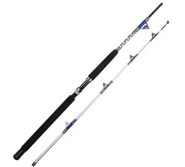 1.98M 2.1M Saltwater Spinning Big Game Fishing Rod 50kg 2 Piece Offshore Trolling Rod Sea Boat Fishing Pole with Roller Guides from China