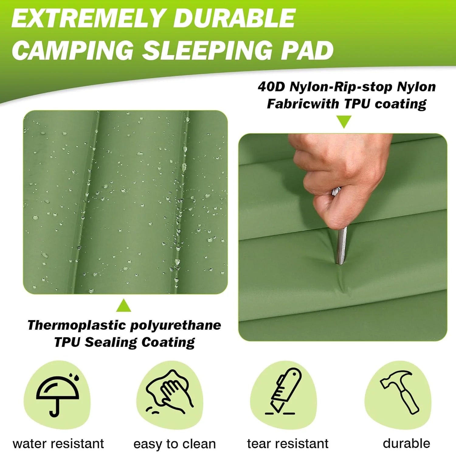 Extra Thick 4 Inch Outdoor Camping Sleeping Pad  with Built-in Foot Pump from China
