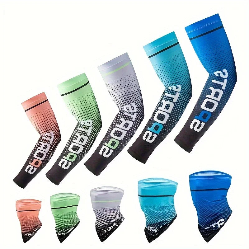 Summer Protection Includes 1 Pair Arm Sleeve for Outdoor Cycling Breathable Ice Silk Cooling Mask from China