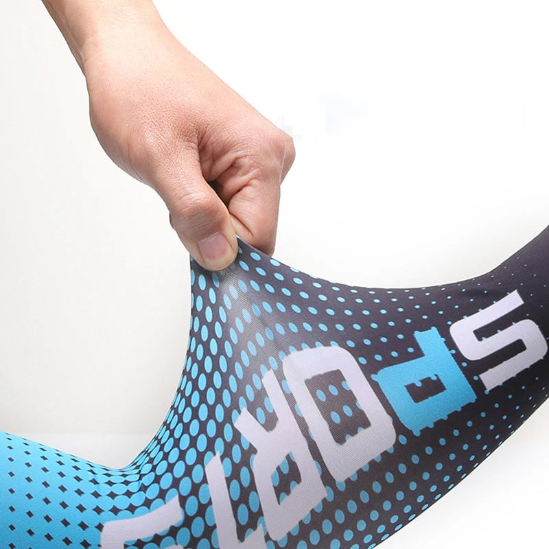 Sport Ice Arm Sleeves for Men Cycling UV Solar Cuff Breathable Summer Sun Protection Arm Cover Print Anti-Sunburn Long Sleeve from China