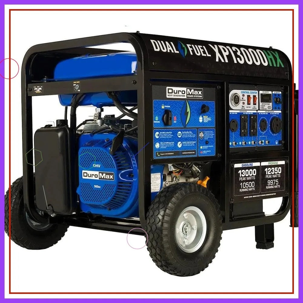 13000W Dual Fuel Portable Generator - Gas & Propane, Electric Start